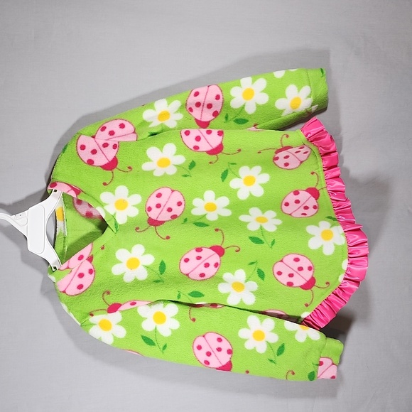 Hand Made Lady Bug Flower Pajama Set Girls Size M - Picture 2 of 4